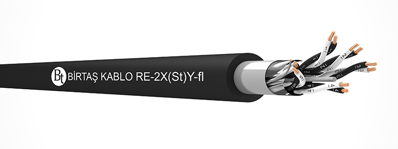 RE-2X(St)Y-fl    80°C  /  500 V Cu/XLPE/OSCR/PVC/MP